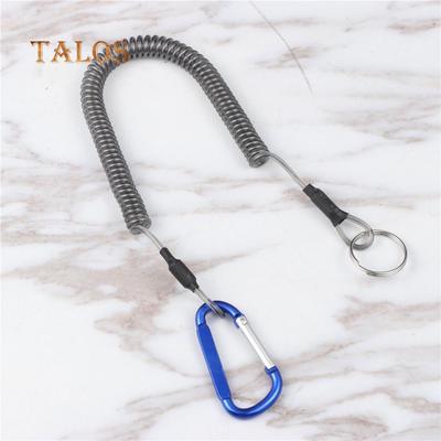 Fishing Lanyard Boating Rope Coiled Fish Pole Rod Protective Steel Line Tackle Health