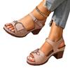 European and American Thick-heeled Sandals for Women's Outer Wear 2025 Summer New Large-size High-heeled Sandals for Women's Foreign Trade Casu
