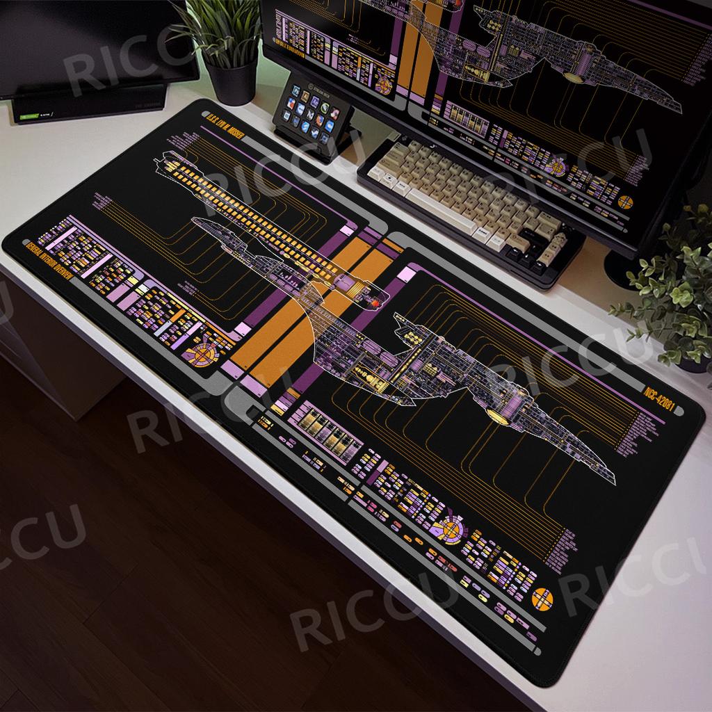 Large Game Mouse Pad Star Trek Office Accessories Keyboard Non-slip Extended Starship Blueprint Gamer Computer Cabinet Desk Pads