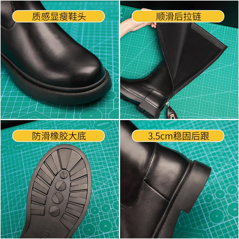 Augustine Boots 2025 Autumn New Women's Single Boots British College Style Thin Boots Internet Celebrity Cigarette Boots