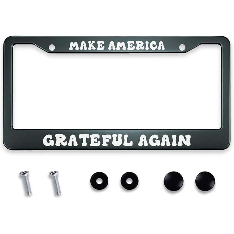 Smooffly I Hope Something Good Happens For You Today! License Plate Frame Holder Stainless Steel Rust-Proof Auto Parts Decoration With Screws For Men