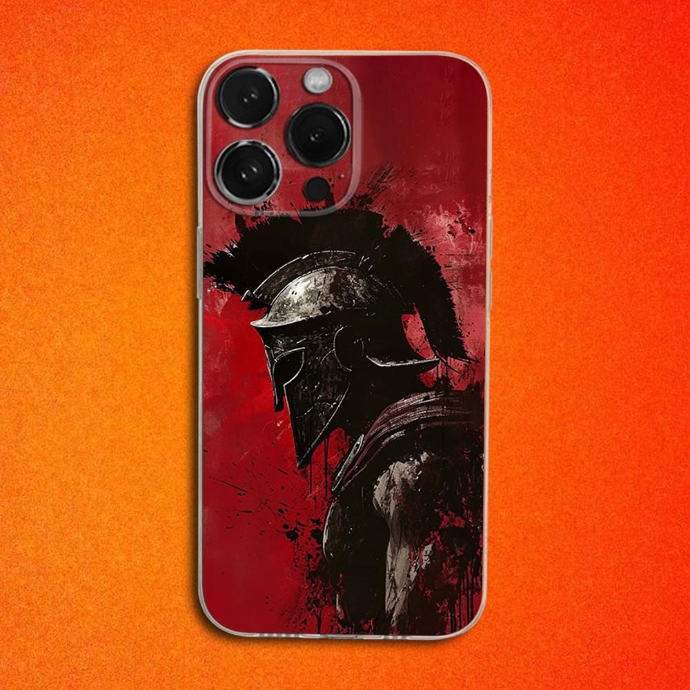 

Spartan Phone Case For iPhone 16,15,14,13,12,11 Plus,Pro,Max,XR,XS,X,Plus,SE,Mini Transparent Soft Cover iPhone13