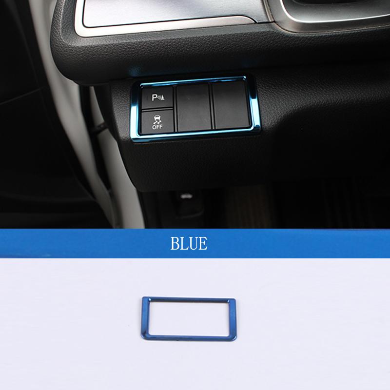 

Чехлы на переключатели фар для Honda Civic 2016-10-го поколения, декоративные наклейки на рамку для салона автомобиля синий