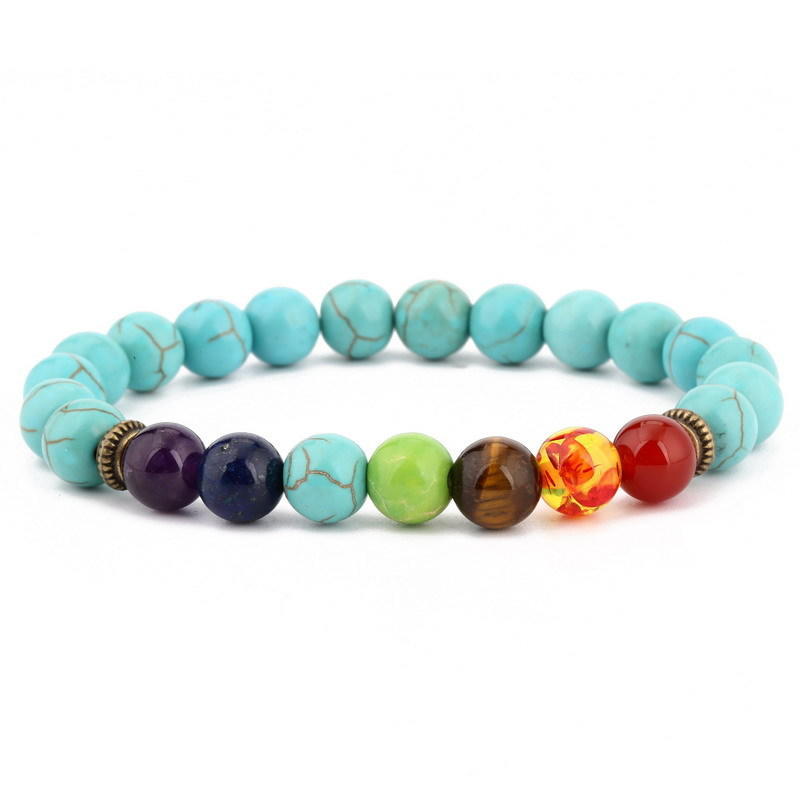 

JYL TS Bracelet Amethyst Style Enhances Spiritual Growth And Calm blue turquoise голландский белый