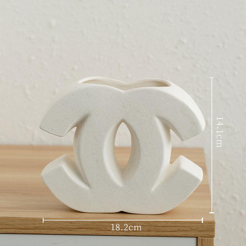 Nordic Cream Style Ceramic Vase - Unique Shape for High-Grade Home Decor