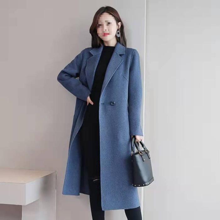 Women's Mid-Length Slim-Fit Wool Coat - 2025 Spring/Autumn Collection
