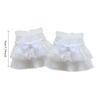 Sweet Lolita Hand Sleeve Cute Fairy Wrist Cuffs Ruffled Bow Lace Pleated Fake Cuffs Decoration Cosplay Accessories