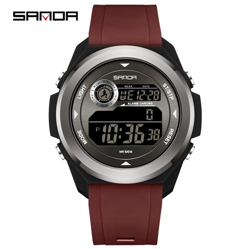 SANDA Unisex Sports Watch: Perpetual Calendar, Alarm, Dual Time Zones, Pedometer.