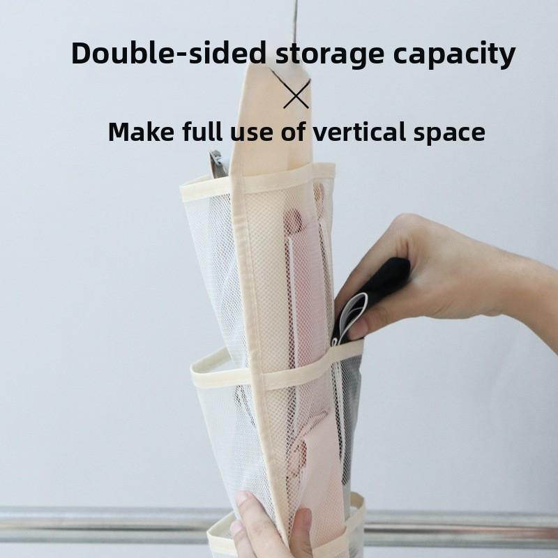 Hanging Closet Organizer, Double-Sided Underwear and Clothes Storage, Wall Hanging Storage Bag for Bedroom, Dorm, Wardrobe