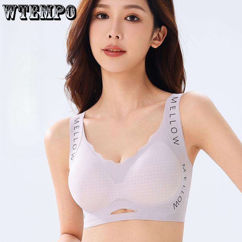 Thin Large-sized Seamless Lingerie Women's Gathering Bra Without Underwire Strapless Bra Push Up Bra