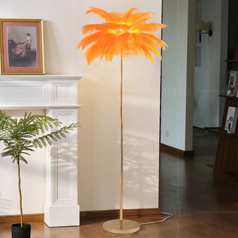 Nordic Ostrich Feather Floor Lamp - Bedroom & Living Room Decorative Light