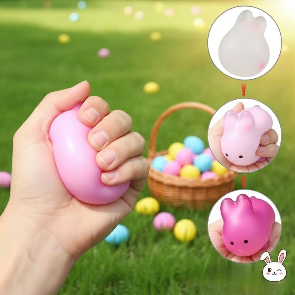 1PCS Color Changing Love Rabbit Pinch Music Toy Slow Rebound Simulation Stress Relieving Gift for Adult and Children Party