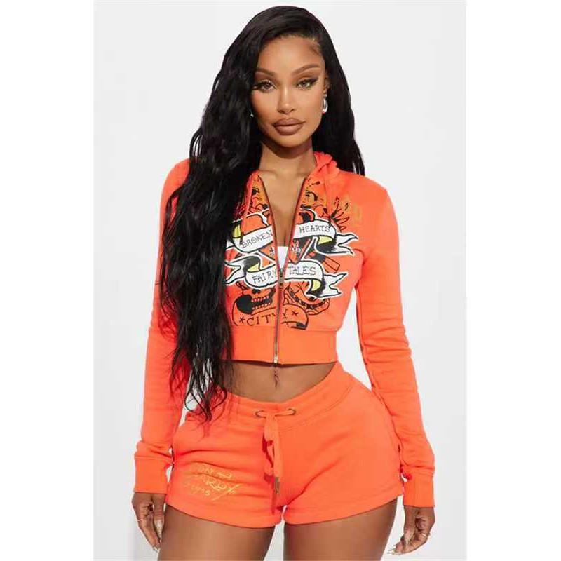 Printed Zip Hoodie High Street Hip