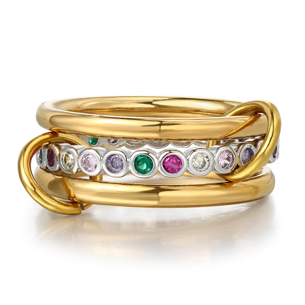 

3pcs/set Stacking Colorful Zircon Rings For Women Elegant Stainless Steel Finger Ring Zircon Gift Accessories Dropshipping 6