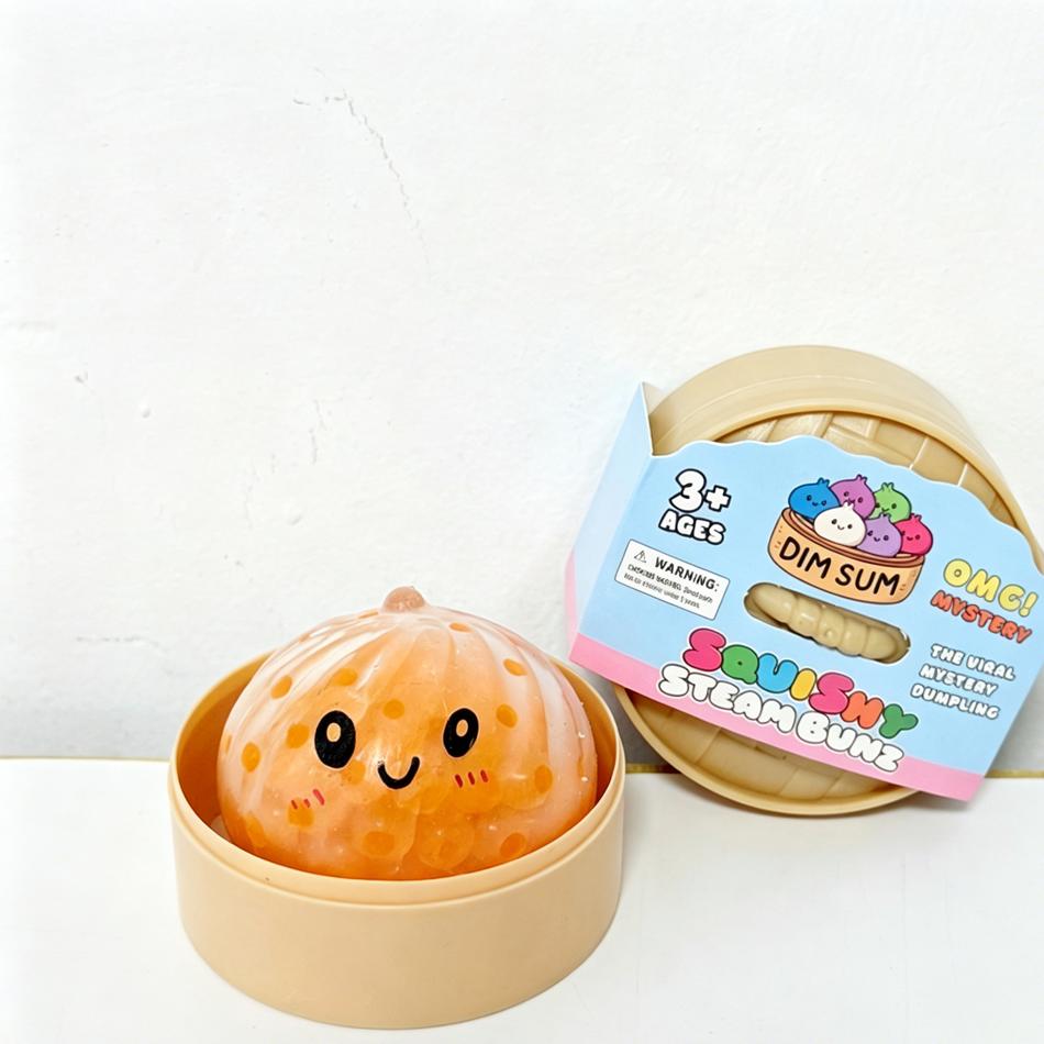 Mini Dumpling Squishy With Box Dumplings Sensory Steamer Soft Tpr Dough Ball For Decompression Fidget Toy Stress Relief Gift