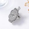 Cross-border Europe, America, simple fashion, light luxury, cold wind alloy, exaggerated flowers, flowers, live rings, women's daily versatility