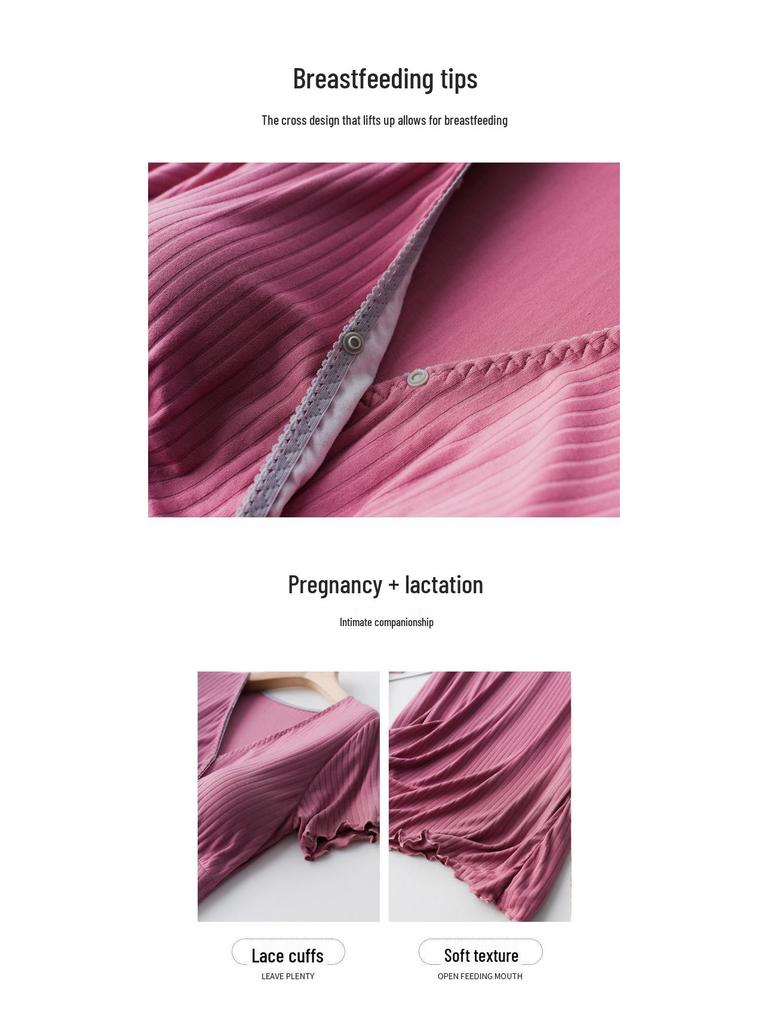 Sommer Stillnachthemd: Leichtes Kurzarm-Midikleid für die Zeit nach der Geburt und schwangere Frauen