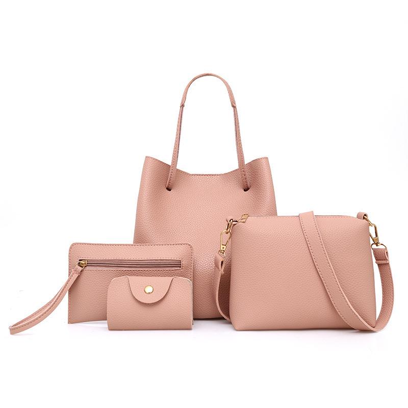 2024 Spring Lychee Grain Women's Fashion Large Handbag & Crossbody Bucket Bag Set