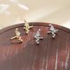 New Personality Exquisite Sparkle Zircon Big Dipper Clip Earrings for Women Stainless Steel Fake Piercing Stars Ear Cuff Jewelry