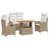 VidaXL Garden Dining Set with Cushions 4 Pcs, Patio Table, Patio Furniture, Outdoor Furniture, Beige 3277479