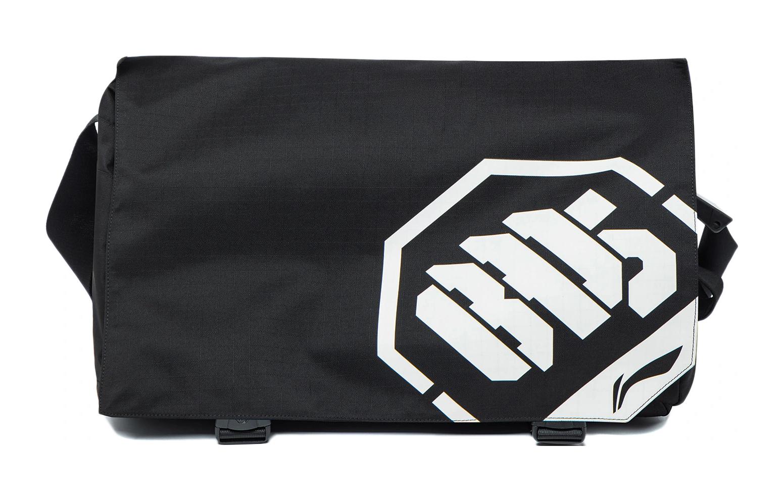 Li Ning Badfive Polyester Shoulder Bag, Crossbody Bag Unisex Black ABST241-1