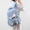 Korean Style Printed Nylon Backpack for Students Large Capacity School Bag Fashionable Commute Shoulder Bag with 15 Inch Laptop Compartment KTB