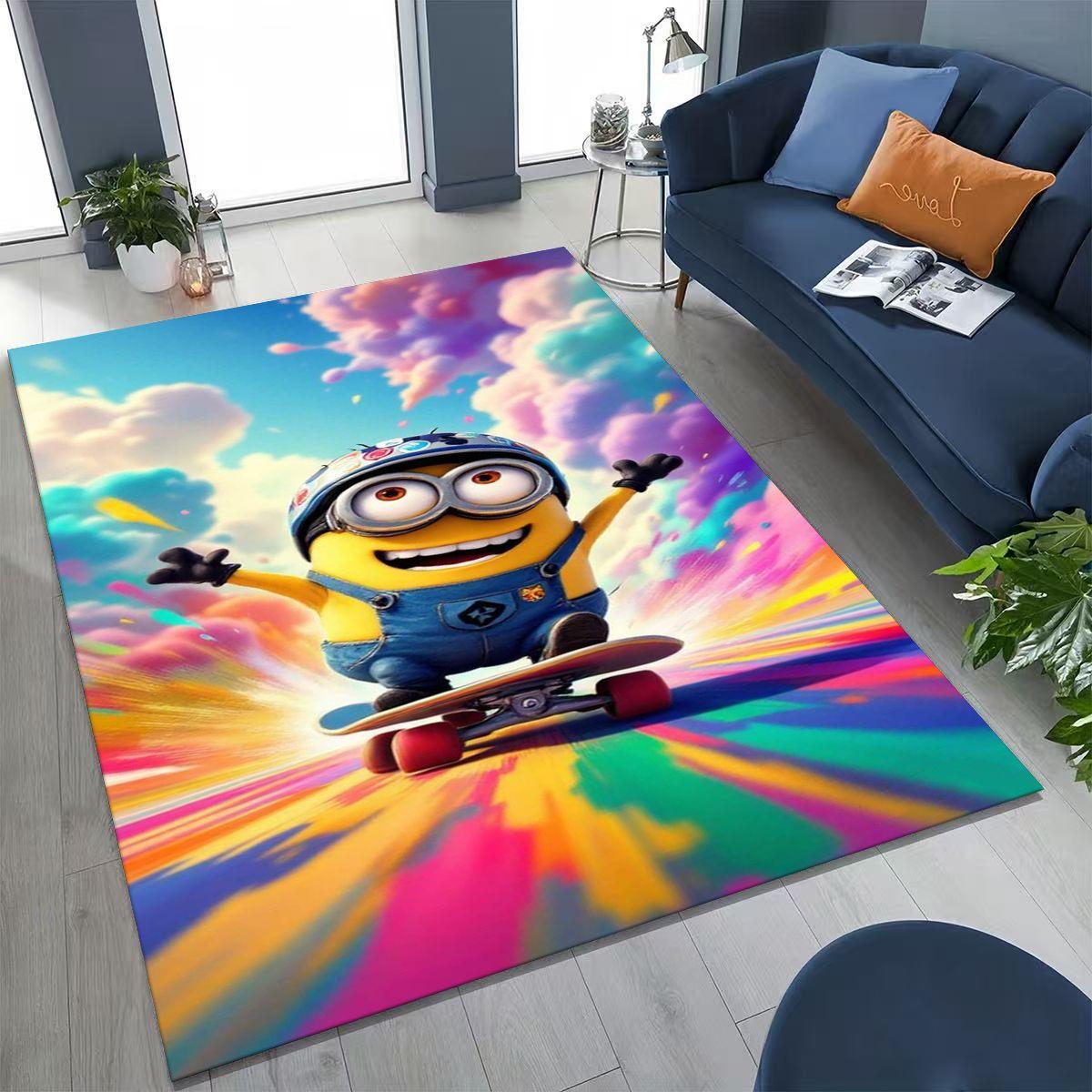 

3D Cartoon Minions Despicable Me Rug for Bedroom Living Room Sofa Home Doormat Decor, Large Kids PLAY Non-slip Floor Mat Gift 40x60cm( 15x23in )