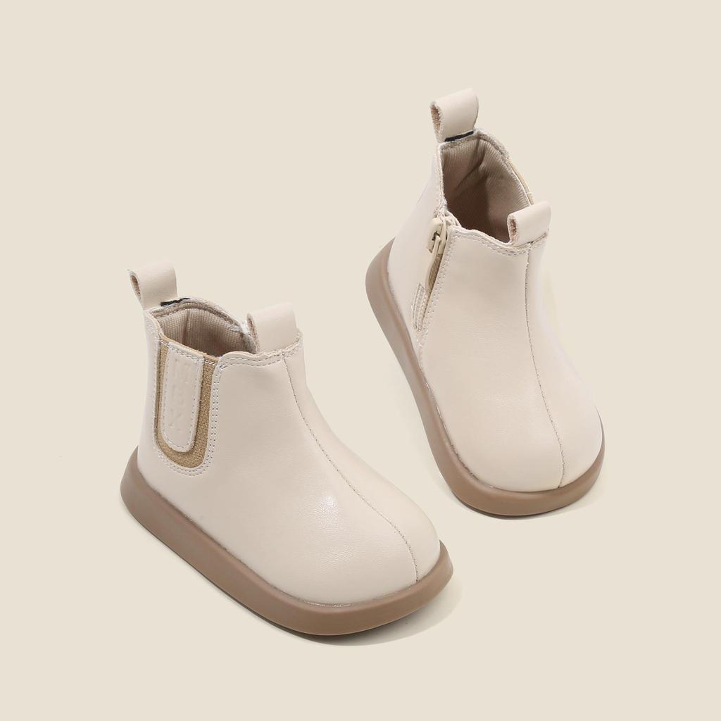 Boys' and Girls' Soft Leather Korean-Style Martin Boots for Autumn/Winter