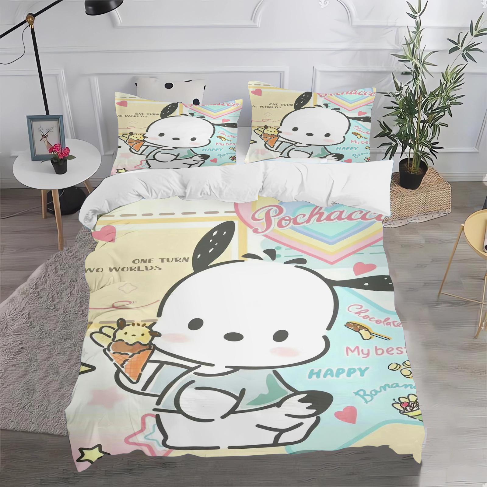 

Pochacco Sanrio Quilt Cover, Cartoon, Puppy, Anime, Duvet Printed Comforter, Polyester Bedding, Twin Size, Children Gift 135x200cm