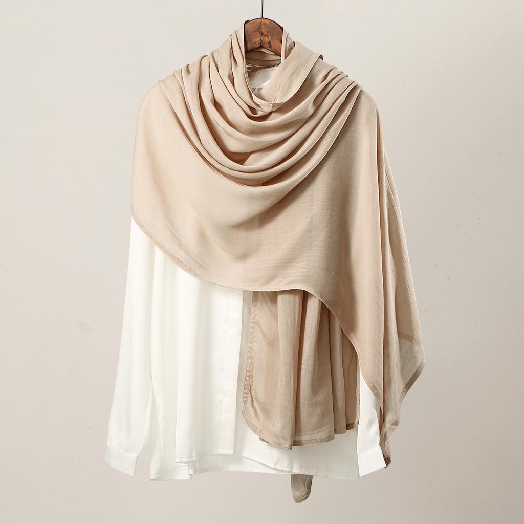Cotton Rayon Modal Hijabs Scarf Solid Headscarf Wraps Big Size Plain Shawls Muslim Women Hijab Islamic Turban Headband 190*85cm