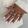 Vintage Smooth Adjustable Joint Open Rings for Women Exaggerated Gold Color Geometric Finger Rings Hip Hop Daily Jewelry Gift New