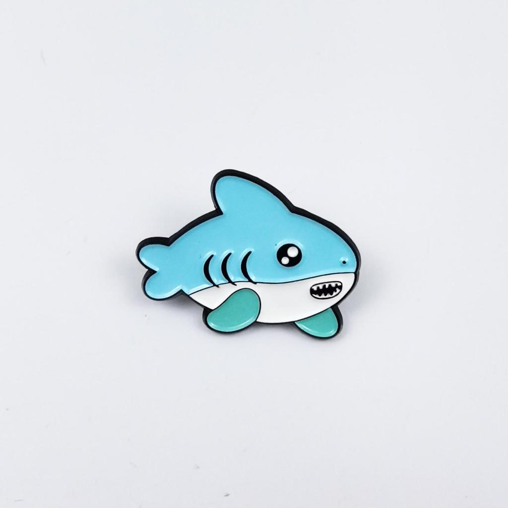 Creative Marine Animal Brooches: Seahorse, Shark, Jellyfish Cartoon Metal Accessories