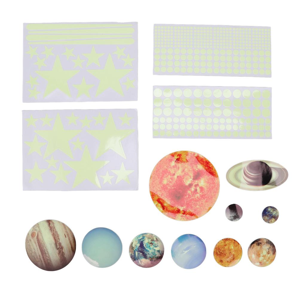 14pcs Glowing Planets Wall Stickers Glow in The Dark Star Solar System Decal for Children Bedroom Nursery Mini Solar