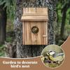 Creative Solid Wood Hummingbird House Outdoor Wooden Bird Nesting Box Hanging Birdhouse Feeder for Garden Yard Patio Decoration