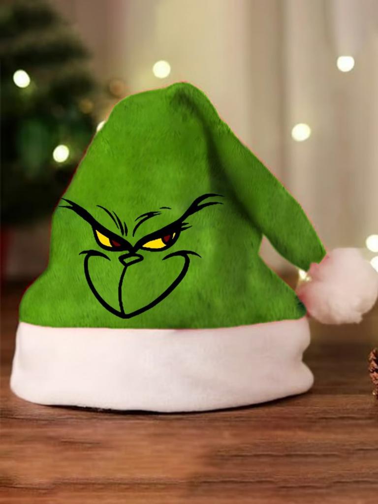 Grinch Green Christmas Hat With Thick Double Sided Velvet For Winter Holiday Celebration