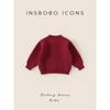 Insbobo Girls' Sweater Spring New Red One-Year-Old Clothing Children's Knitted Jacket Baby Stylish Top