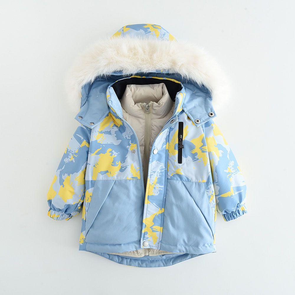 Zimowy kombinezon narciarski dla dzieci 2024 - Trzyczęściowy zestaw z podszewką polarową, wiatroodporny i wodoodporny dla niemowląt