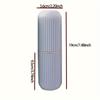 1pc Portable Toothbrush Organizer - Dustproof, Multi-Compartment Storage for Travel & Home, Ideal for Toothbrushes, Ribbed Design, White