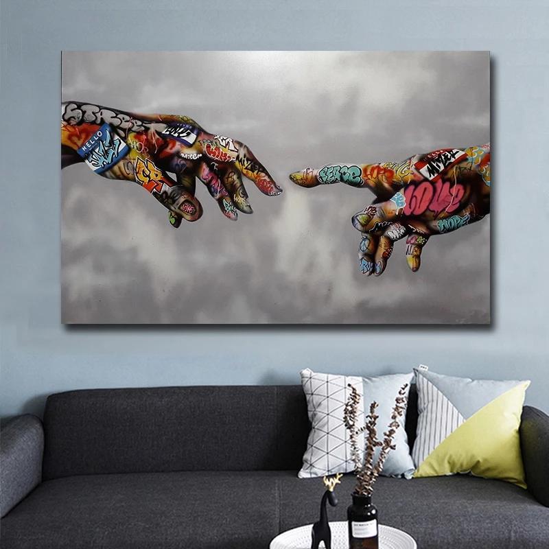 Graffiti art canvas painting street art hand posters and prints on canvas art wall decoration for living room home design No Frame