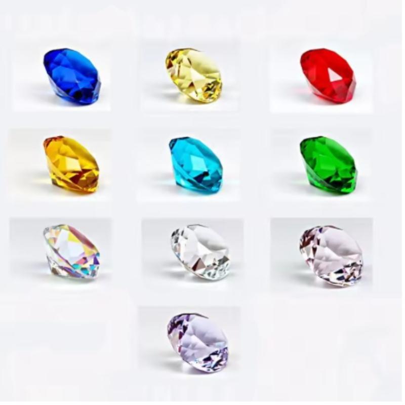10ks 25mm Křišťálový diamant Vícebarevný, Domácí dekorace Svatební dekorace pro Dětskou narozeninovou výzdobu stolu, Diamantový tvar Zarážka na papír