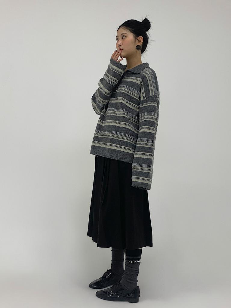 Apoem Strap Line Pleated Skirt (2C)