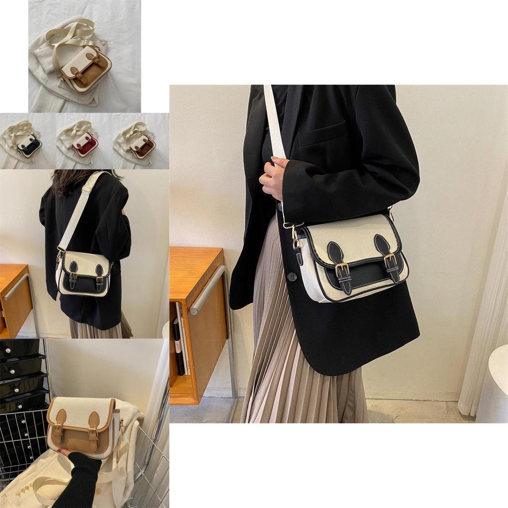 Stylish Pu Leather Crossbody Bag Trendy Street Style Medium Square Bag 2023