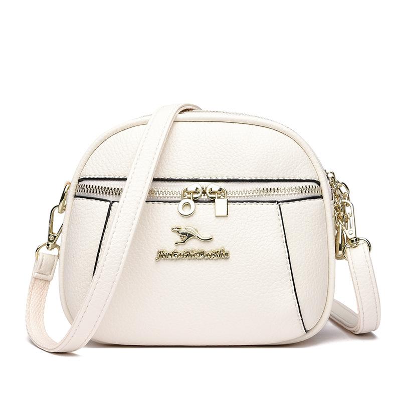 

2025 soft leather mobile phone bag three-layer anti-theft women s bag splicing lightweight shoulder bag messenger bag factory direct sales