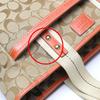 Coach Canvas Shoulder Tote Bag Leather Orange Women 8679 Used