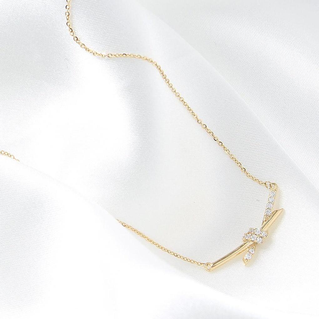 925 Silver Gold Plated Twist Stick Necklace