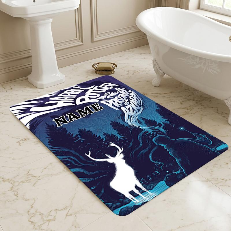 Custom Name Castle Night Living Room Non-Slip Area Rug Soft Carpet for Bedroom Kids Playroom Sofa Office Home Decor Doormat