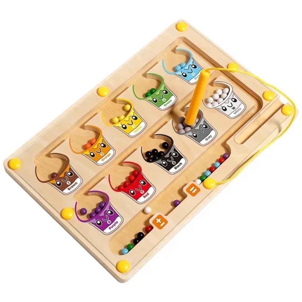 2 in 1 Magnetisches Farbsortier-Labyrinth & Zeichenbrett Kleinkind Montessori Spielzeug Zahlen Zuordnen Lernen Zählen Vorschulaktivität