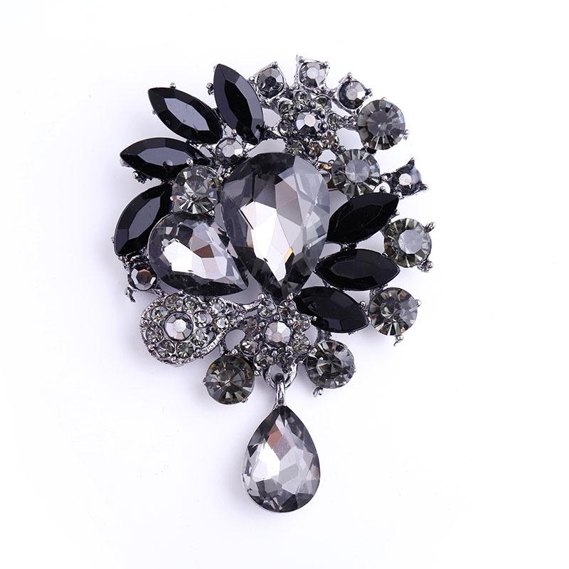 Crystal Glass Brooch - Fashionable European & American Style Pin for Men and Women