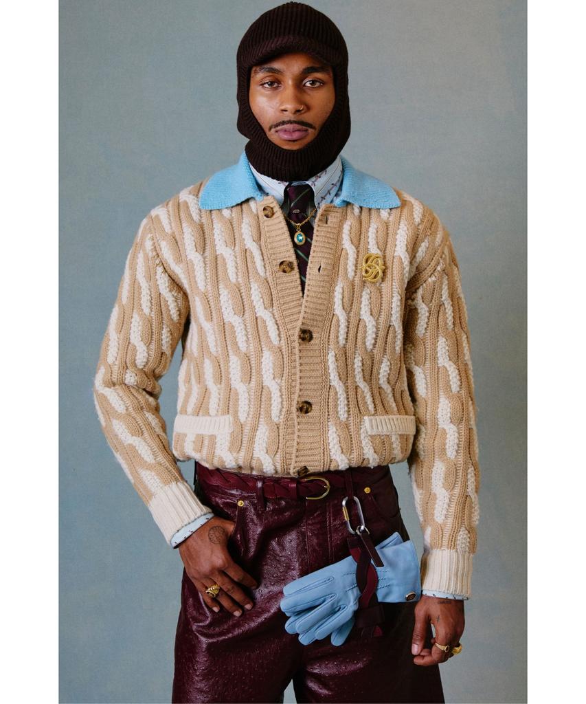 Drole De Monsieur Le Cardigan Torsades Bicolore D0Wcw25223Whm