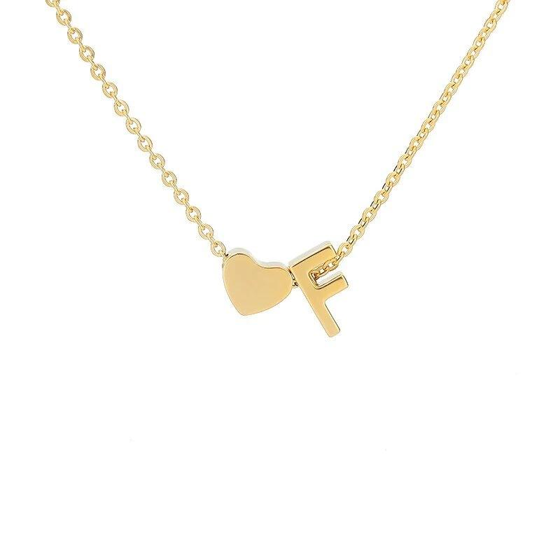 Kulei Stainless Steel Jewelry European and American English Letter Peach Heart Love Combination Necklace